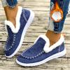 Middle Heel New Winter Women's Cotton Shoes Big Size Velvet Thickened Fur Side Warm Flat Cotton Shoes