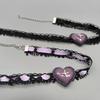 Sweet Cool Style Niche Design Love Pendant Lace Collar Necklace Choker Sweet Cool Babe Collarbone Chain Necklace Female