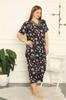 Women's Style Plus Size Pajama Set Big Size Viscose Short Sleeve Summer Capri Pajama Set