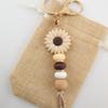 Versatile Floral Design Key Ring Soft Comfortable Touch Beaded Key Chain Silicone Construction Long Use