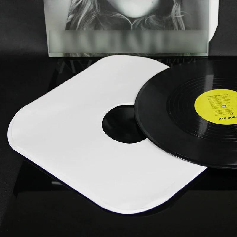 30/50PCS 12inch Vinyl Record Protection Bag White Filmless Rounded Corners Kraft Paper Bag LP Album Protector with Hole