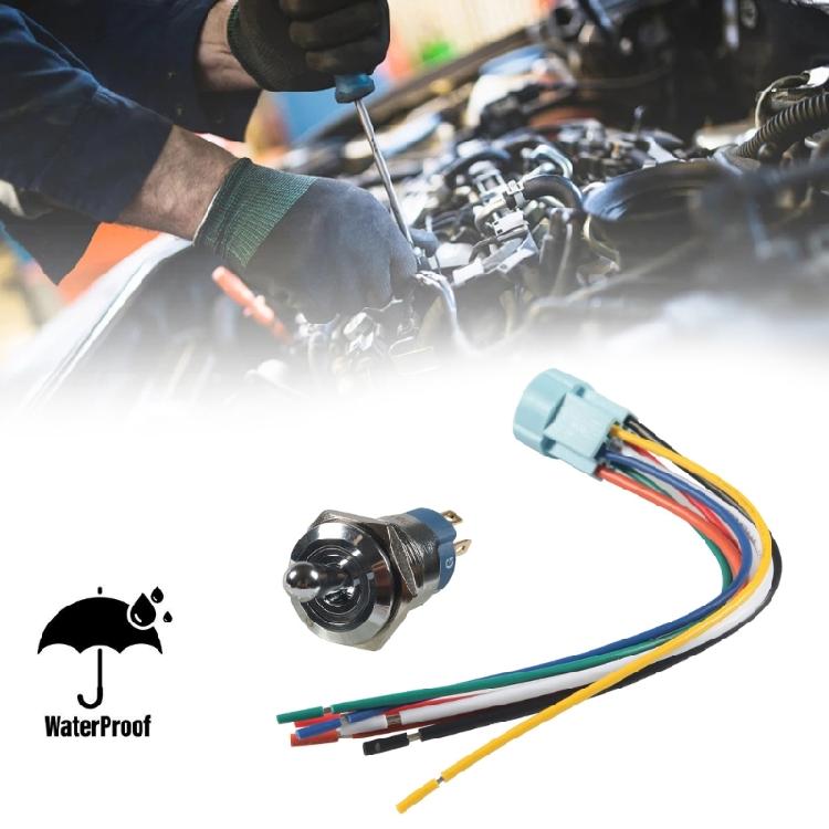 Lighted Toggle Switch 12V Waterproof LED Marine Toggle Switch 16mm 20A Metal Toggle Rockers Switch for Boats