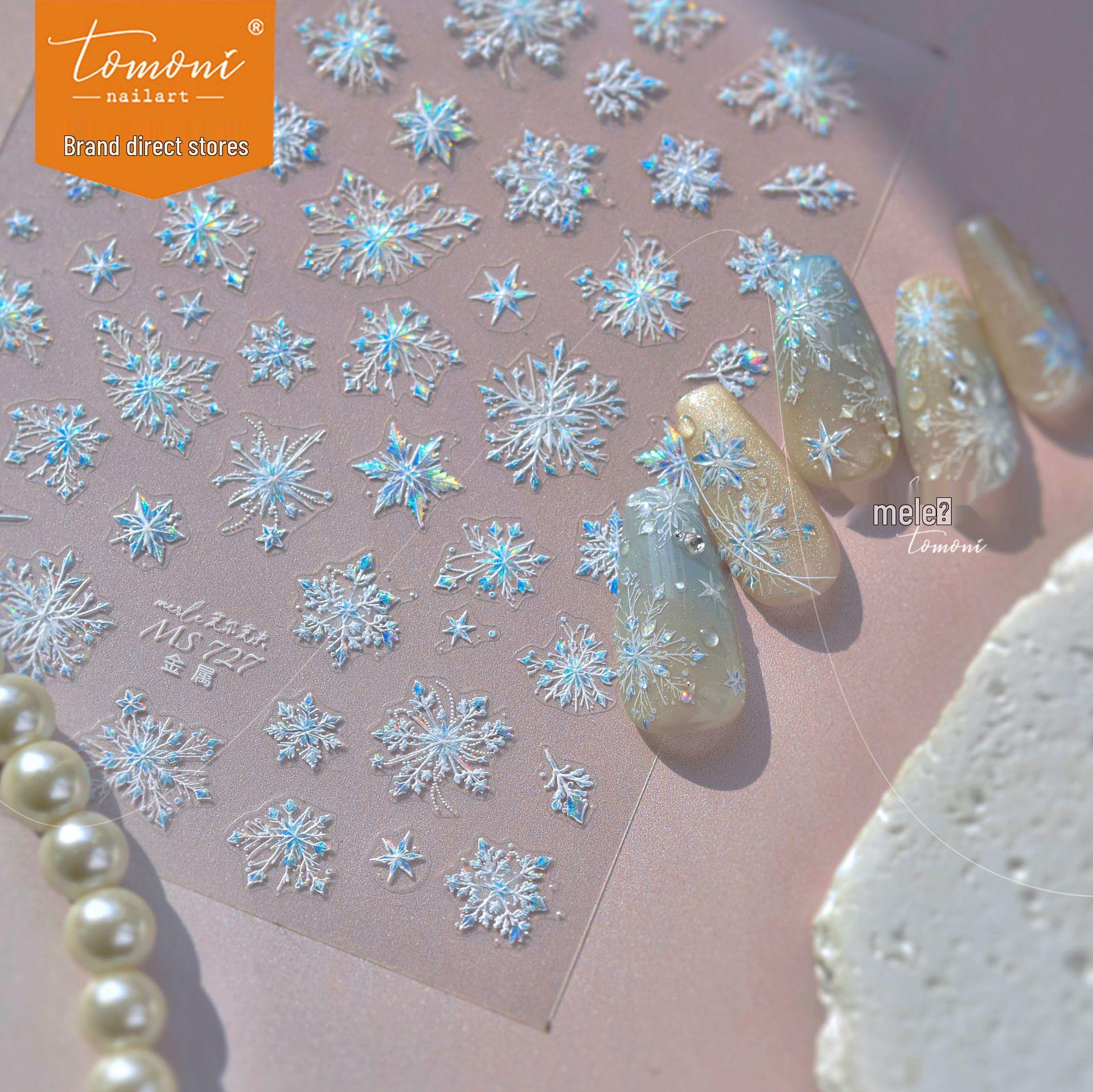 

Tomoni Metal Nail Stickers: Japanese DIY Snowflake Designs Mix