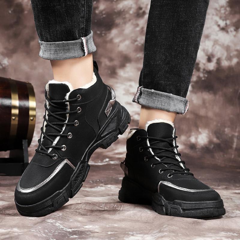 New Winter High-Top Men's Snow Boots Men Thickened Warm Minimalist Comfort Outdoor Casual Boots Stylish Snow Sports Shoes