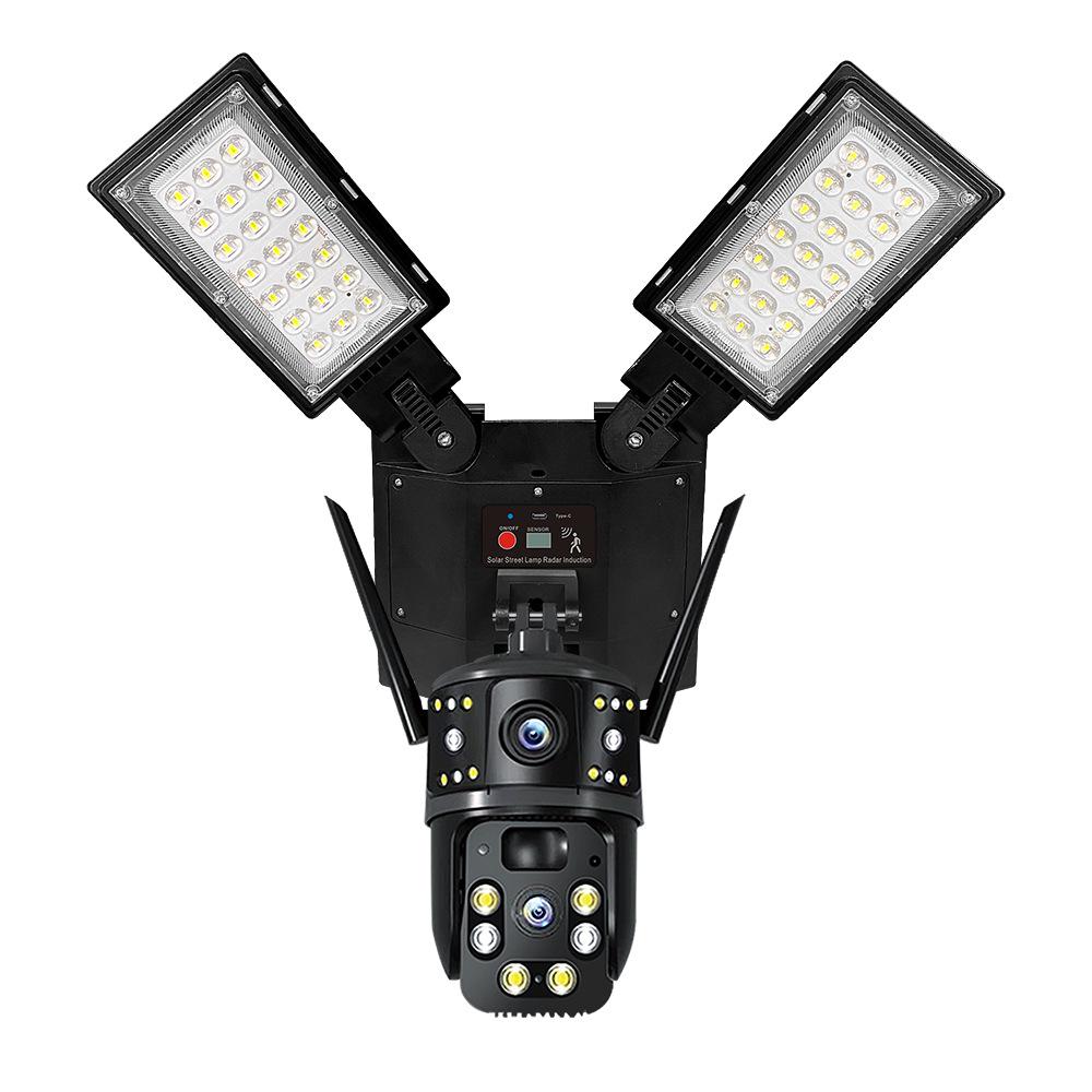 CrossV380 Solar 4G WiFi Street Light with Dual Lens, Waterproof Night Vision Camera.