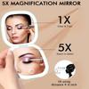 Compact Mirror Lighted Travel Makeup Mirror with 1X/5X Magnifying 2 Sided 3 Colors Dimmable Portable Pocket Mirror for Handbag
