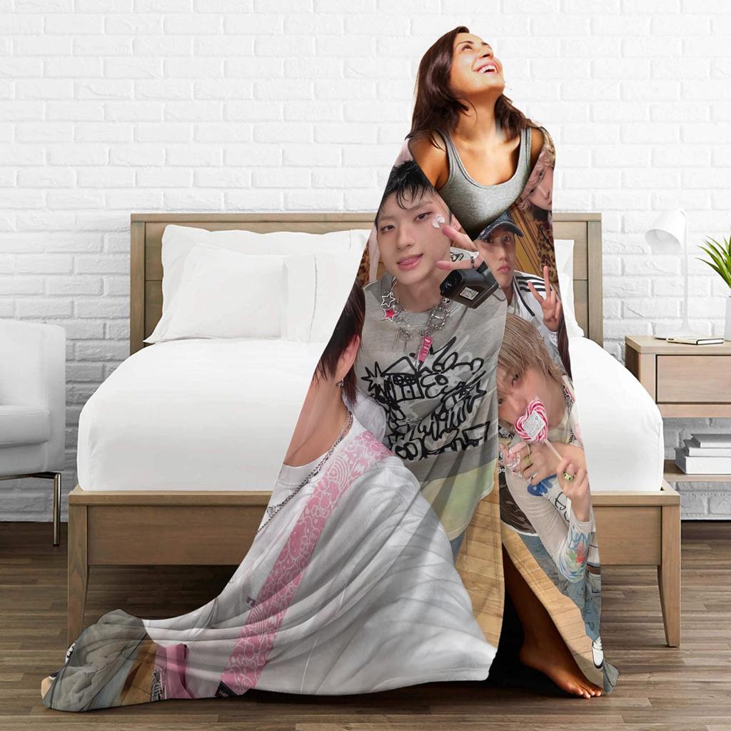 Korean P1Harmony Live Tour Flannel Blanket Winter Soft Throw Blanket for Kids Living Room Funny Bedspread Sofa Bed Cover