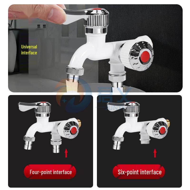 High-Temperature Resistant Dual-Control Plastic Kitchen Faucet: Antifreeze, Splash-Proof, Single Cold, One-to-Two Design.