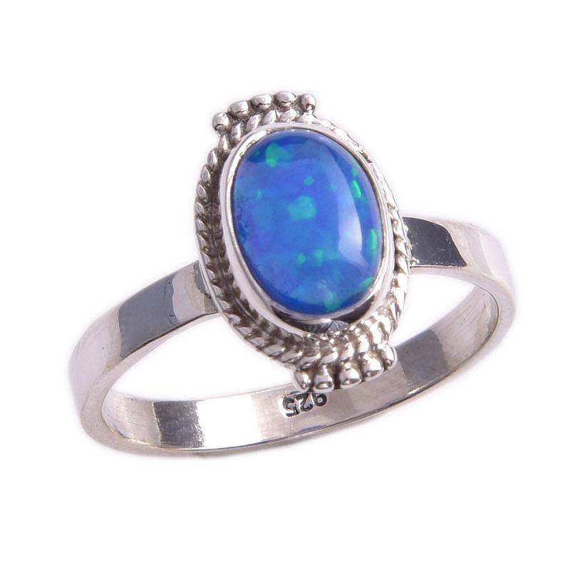Natural Ethiopian Opal Gemstone Handmade 925 Solid Sterling Silver Ring S.9 o5M30