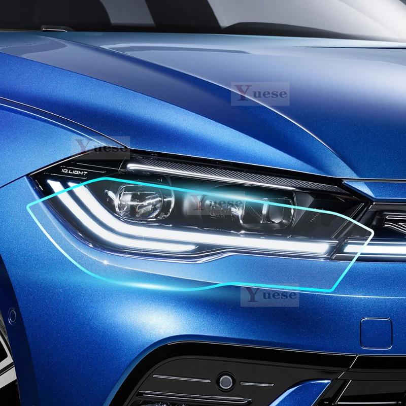 2 Pièces Film Protecteur de Phare de Voiture Transparent Fumé Noir Autocollant TPU Pour Volkswagen VW Polo R Line -