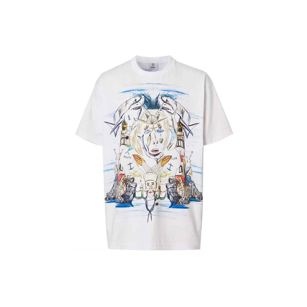 Burberry T Shirts Men's White Crew Neck Moderate 80406811