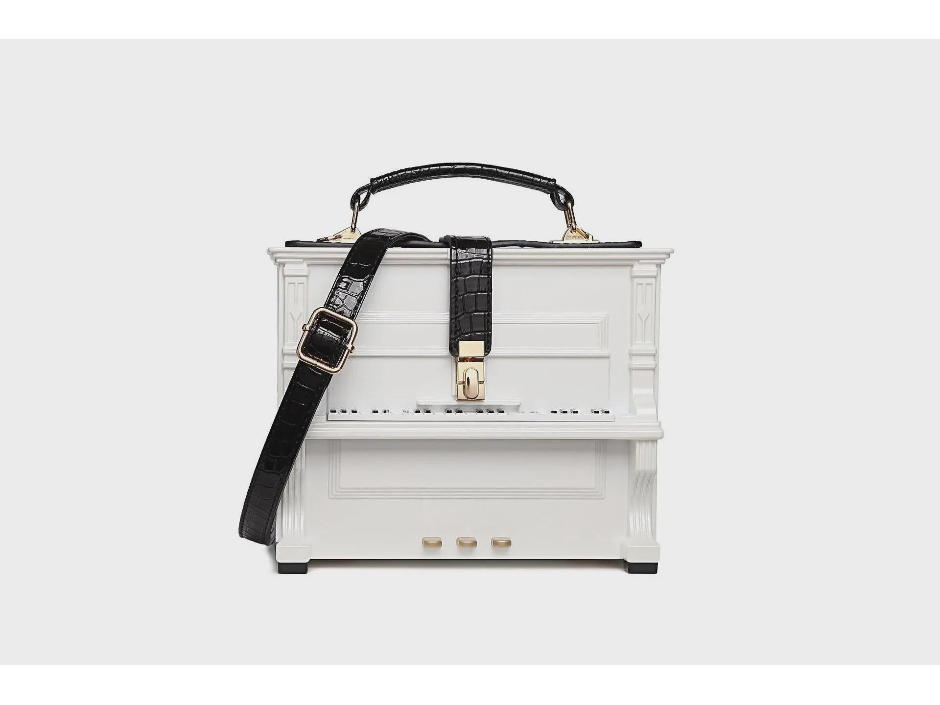 

«Креативная модная сумка-пианино 2024 года — уникальный подарок в виде музыкального инструмента для пар» белый