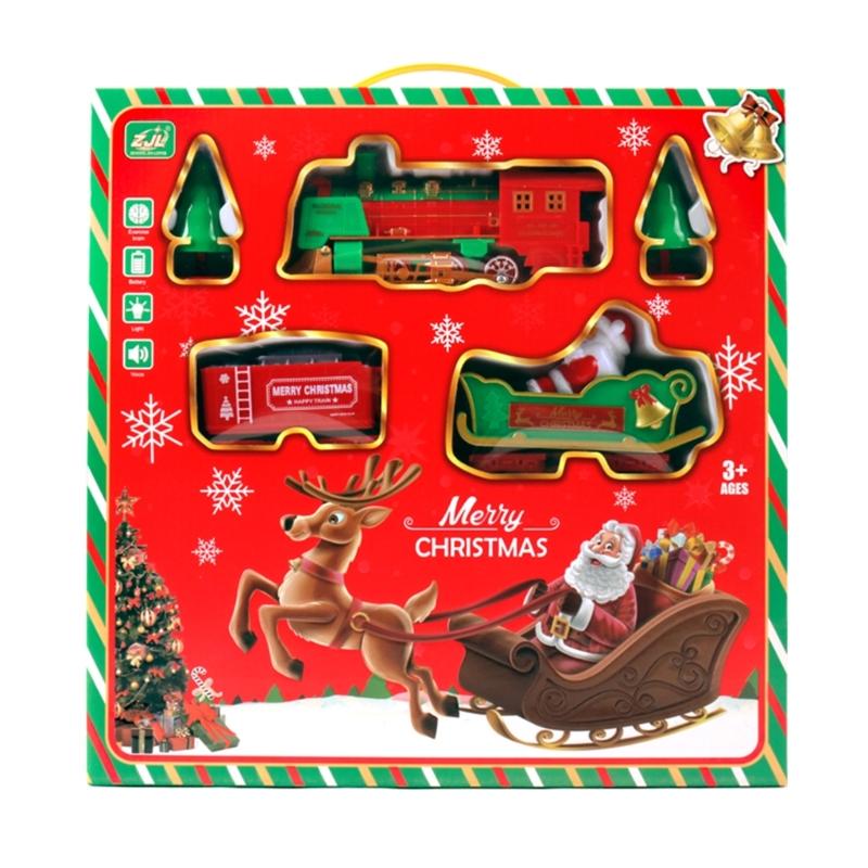 

Kids Train Set Toy Christmas Themed Battery Powered Train Toy with Light & Sound Perfect Year-Round Gift for Boys Girls 1