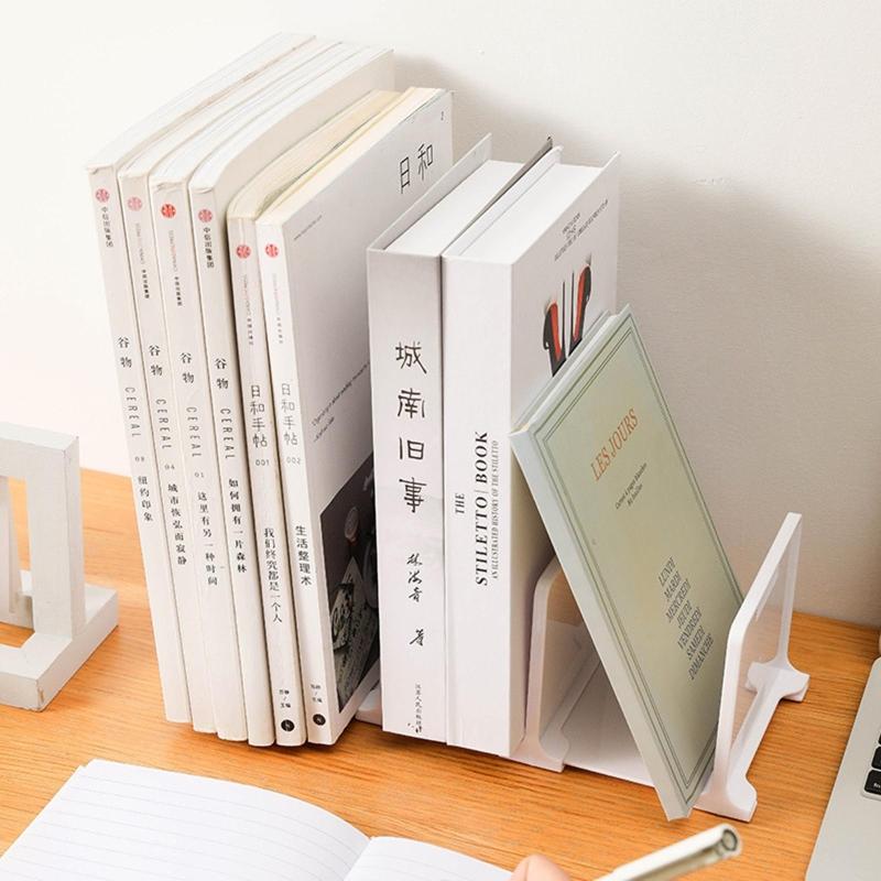 Slim Book Shelf Holder Decorative Book Stoppers Sorter File Organizer for Girls