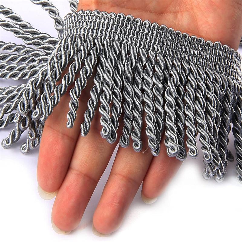 

Бахрома для штор, бахрома из слитков, 5 м x 6 см, тканевая планка, шитье, украшение «сделай сам», для штор, дивана, одежды 5 M серебряный