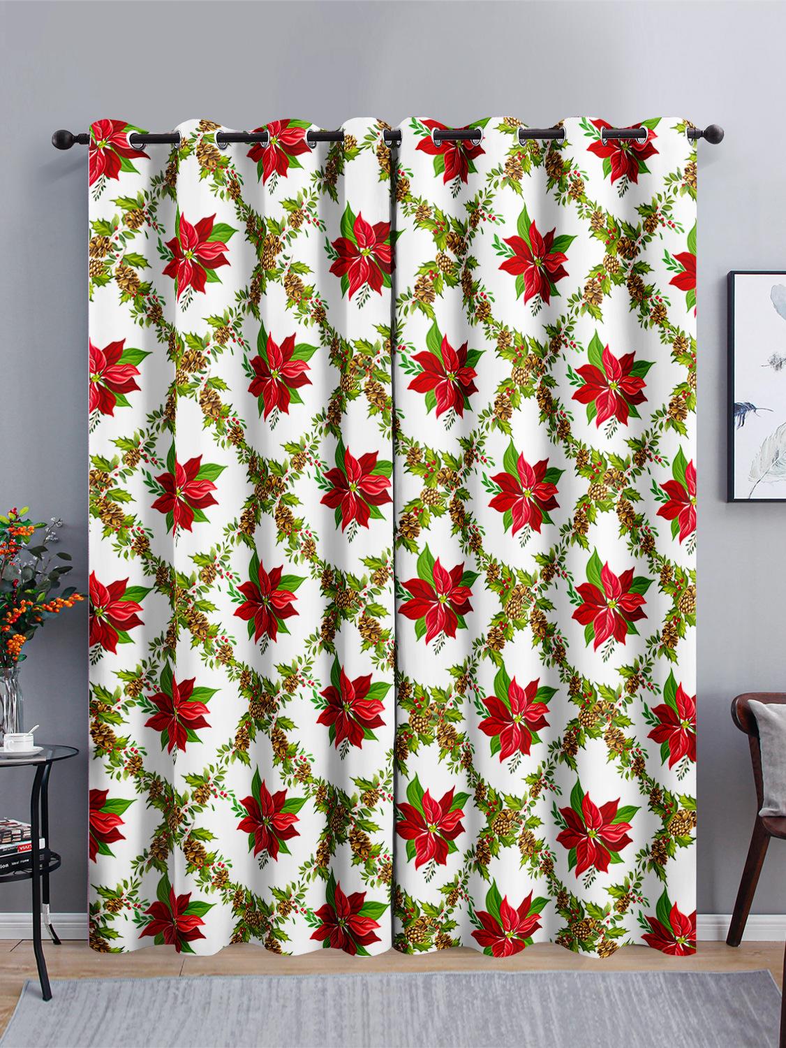 

Штора Простая Ветер Цветок Солнцезащитная 3D Цифровая Печать Затемняющая Штора На Люверсах 97cm*114cm*2