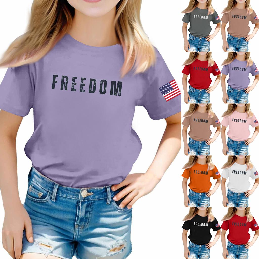 Toddler Girl Boy T-Shirts Kids Top Boys And Girls Printed Short Sleeved T-shirt 1-12Y Summ