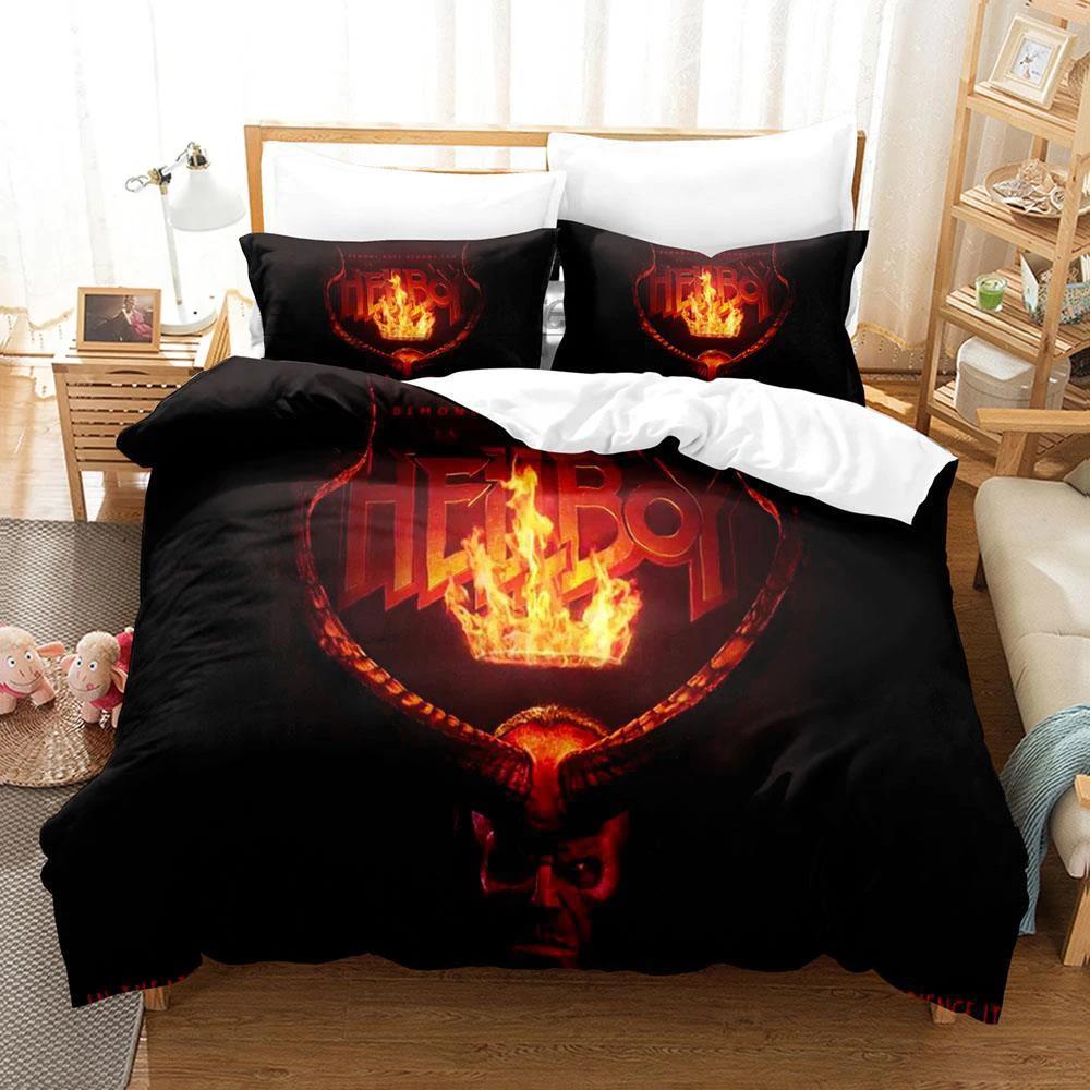 

Comforter The Film Hellboy Bedding Set Single Twin Full Queen King Size Aldult S For Boys Bedroom 3D Printed Bed Sheet Comforter (quilt)-EU Single(135*200cm)3pcs