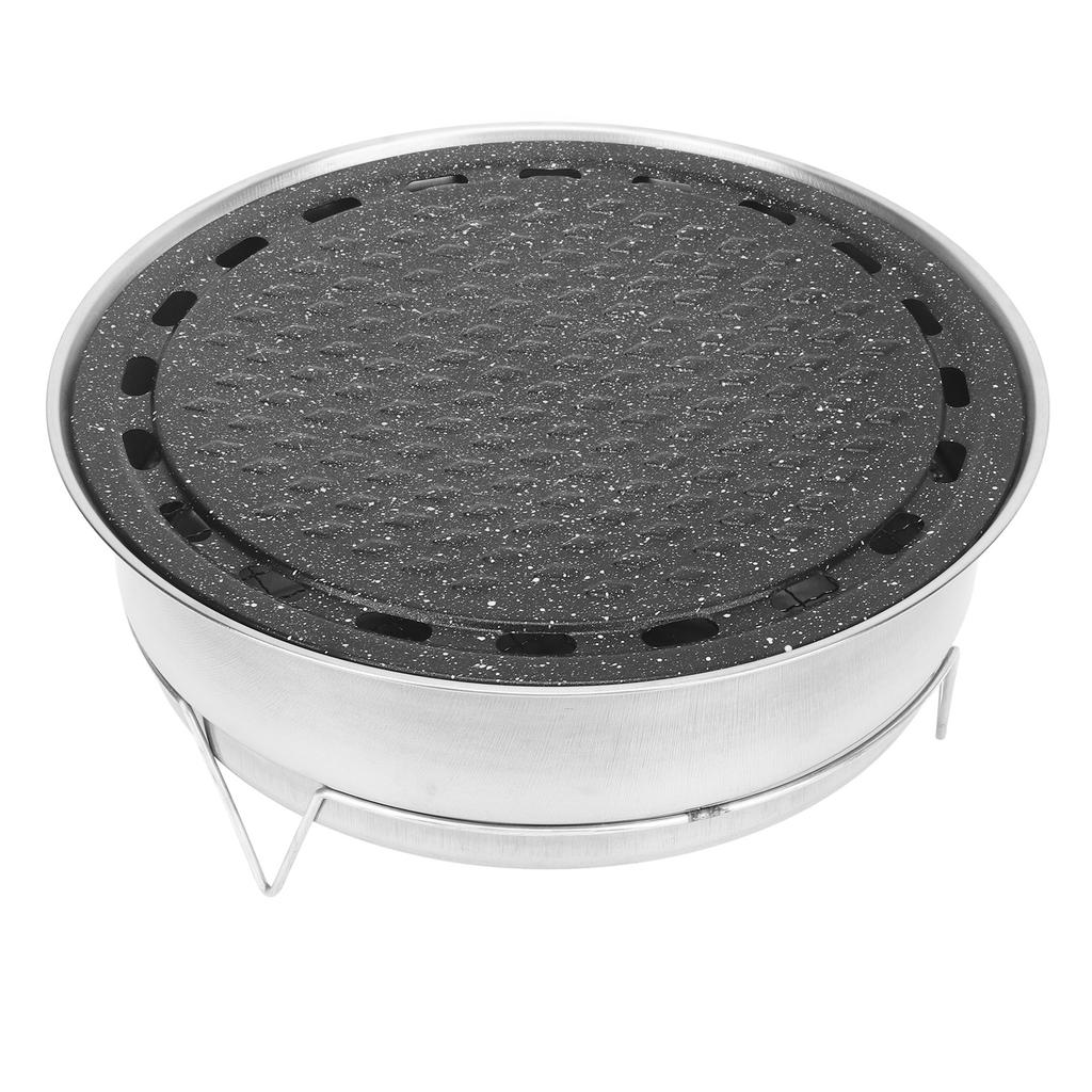 Charcoal Barbecue Grill Portable Multifunction BBQ Grill Stove with Stone Baking Pan for Outdoor