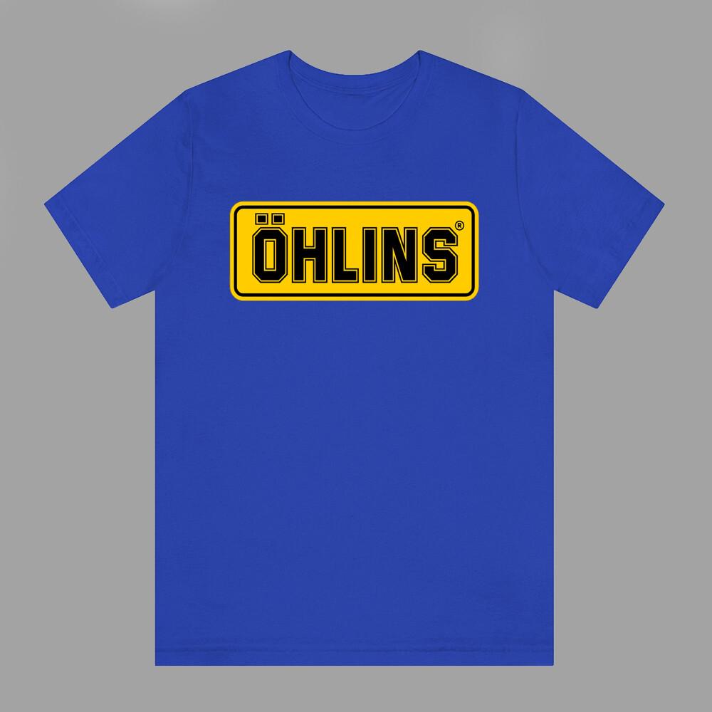 Ohlins Car Racing Suspension Men#039;s Blue Size S3XL Unisex T-Shirt XXXL