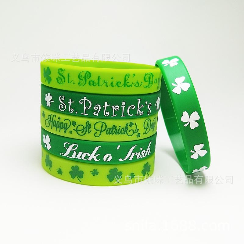 St. Patrick's Day Necklace Irish Clover Bead Chain Festival Party Jewelry Women's Lucky Green Pendant