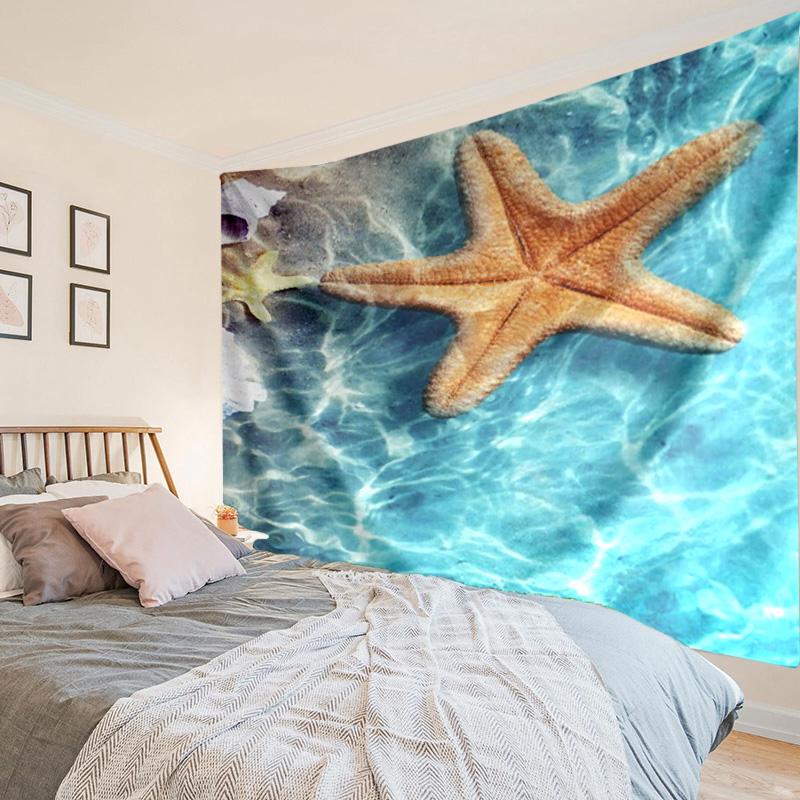 Ocean Starfish Shells Tapestry, Unique Design Tapestry, Wall Decor for Bedroom,Livingroom, Playroom,Heartwarming Fan Holiday Gifts