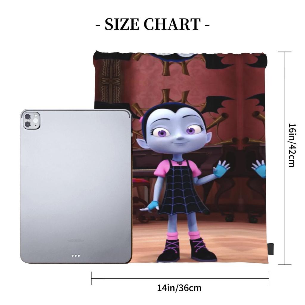 Girls Vampirina Print Backpacks Portable Drawstring Bags Storage Bag Book Bags for Man Woman School