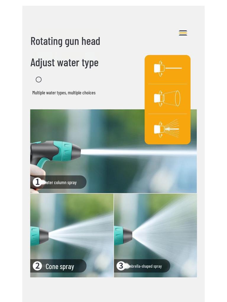 High-Pressure Household Car Wash Spray Gun with Hose