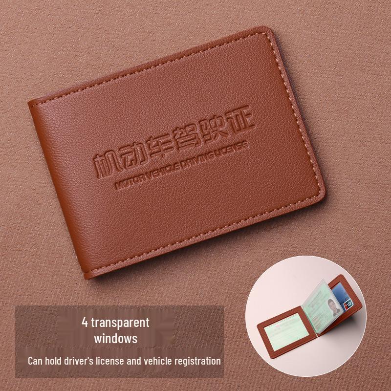 Men's Leather Dual Card Holder & Driving License Sleeve