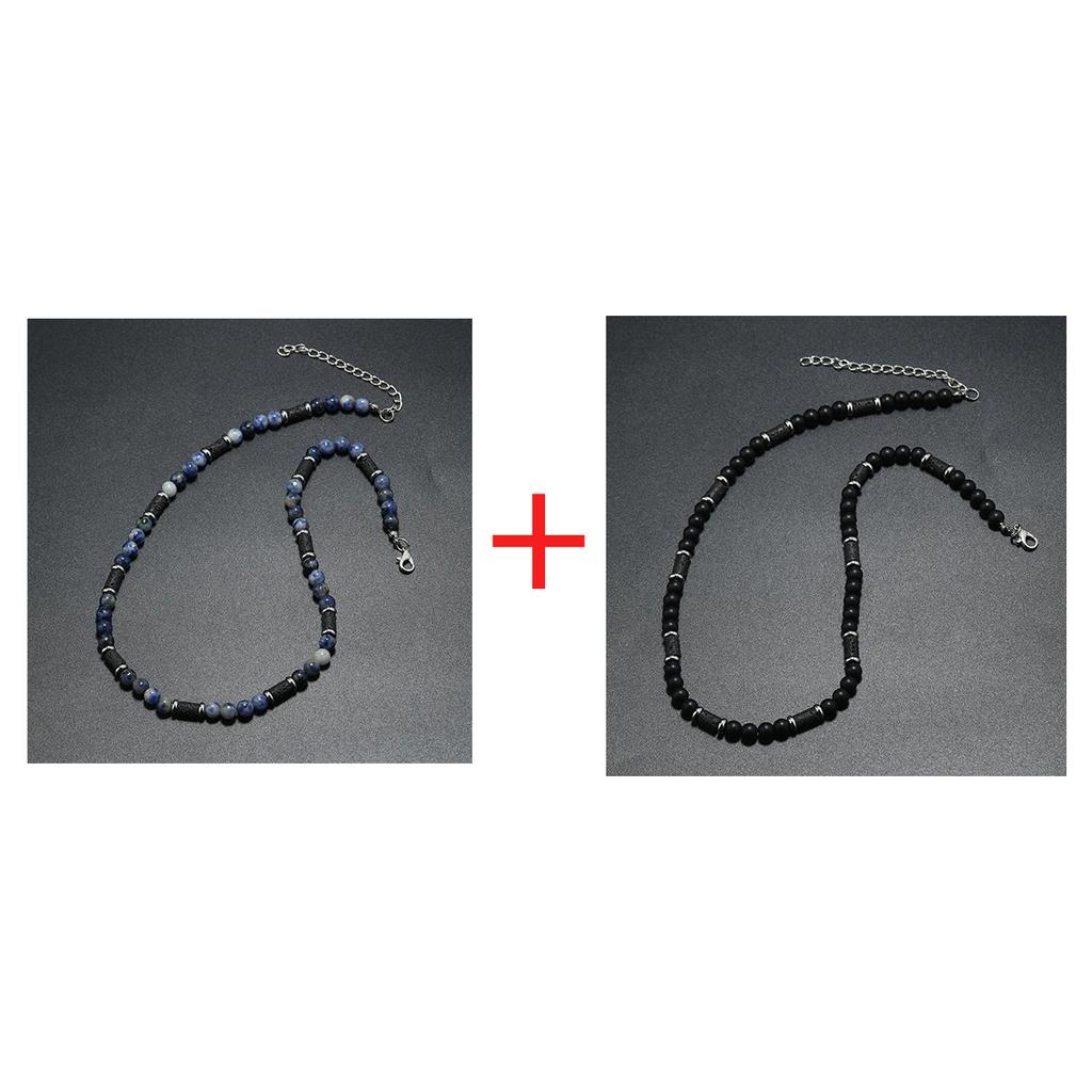 New Bohemian Men's Beaded Necklace Tiger Stone Natural Stone Fashion Trend Design Minimalist Necklace Commemorative Gift