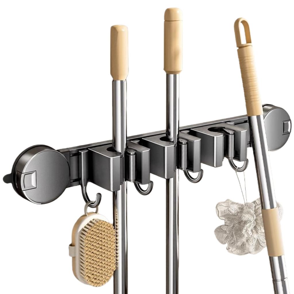 Space Saver Broom Hanger Garage Storage 43.7*7.5*5.5cm Easy Installation Indoor Storage Kitchen Organizer For Brooms