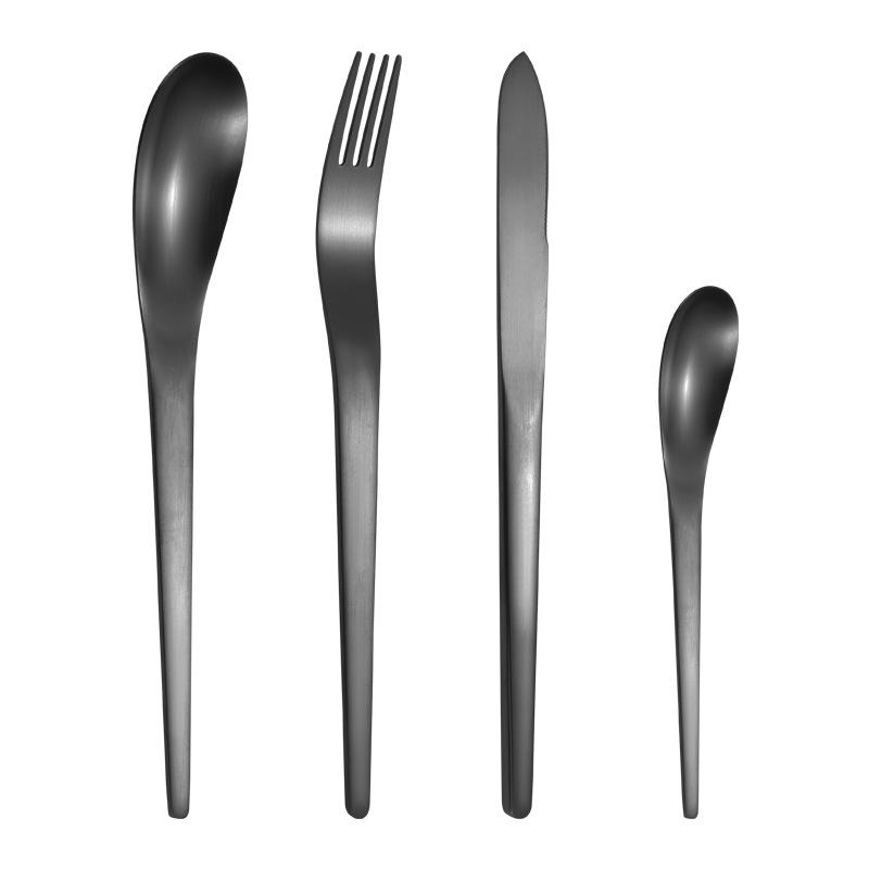 New Creative 304 Stainless Steel Cutlery Set Luxury Gold Tableware Matte Spoons Steak Knife Fork Dinnerware Set Kitchen Utensils