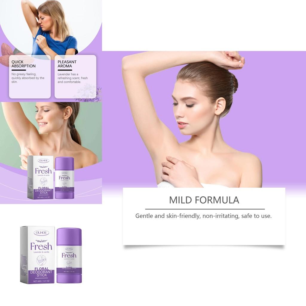 Ouhoe Underarm Care Stick Gentle Long Lasting Deodorizing Fresh Scented Body Care