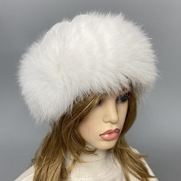 Soft Stylish Winter Fur Hats for Women Furry Fluffy Knitted Fox Rabbit  Fleece Real Fur  Hat