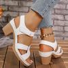 Fashion High Heel Sandals for Women Cross Band Women Shoes Summer Plus Size Light Non Slip Platform Sandals Thick Heeled Casual Sandles