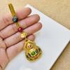 Luxury Metal Gourd Cinnabar Pendant Keychain Ornament