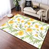Cartoon Blume Schönes Gemälde Teppich für Wohnzimmer Großer Flächenteppich Schwarz Weicher Teppich Heimdekoration Matten Boho Teppiche