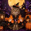 Funny Pet Outfit Halloween Cat Witch Costume, Cute Ghost Cloak, Decorative Cape Festival Outfit, Kitty Cosplay for Holiday Party Accessories