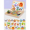 Wooden Cow Tiger Rabbit Animal Farm Theme Magnetic Puzzle Board Children Toy