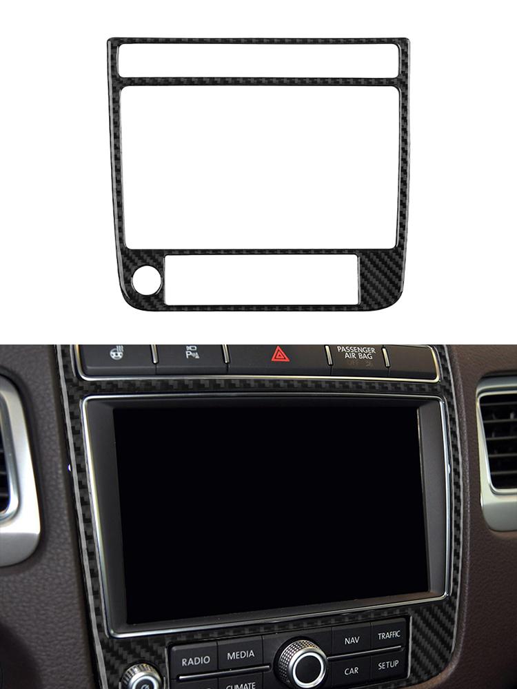 For Volkswagen VW Touareg 2011-2015 Car Carbon Fiber Sticker Version LHD Gear Shift Panel Interior Center control panel door