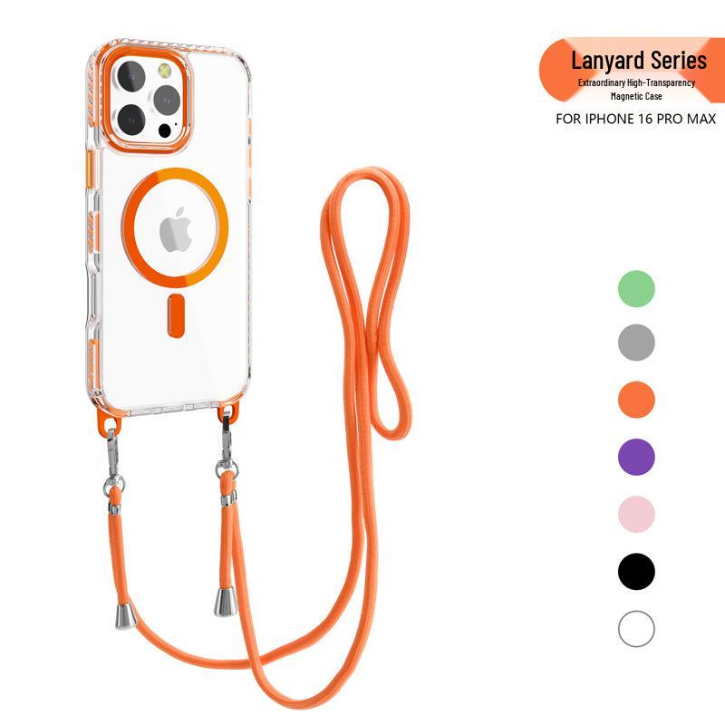 Durchsichtige magnetische Lanyard-Handyhülle für das iPhone 16 Pro