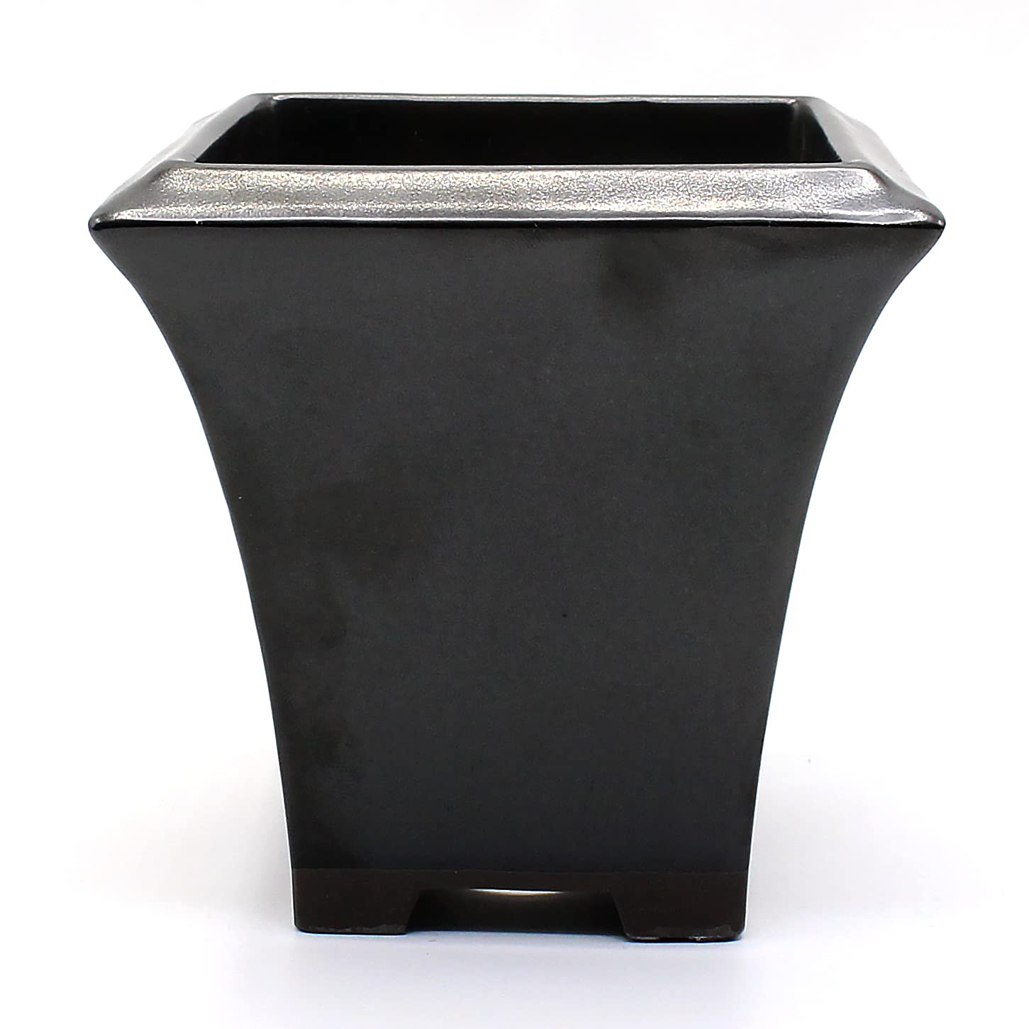 

Umekichi Bonsai Square Bonsai Kengai Black Matte Seto Suitable for Miscellaneous Pine and 12cm Supplies, 4-inch Pot, Style, Glaze, Ware, Deep, чёрный