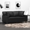 Vidaxl 2-Seater Sofa With Cushions, Black, 120 Cm, Faux Leather