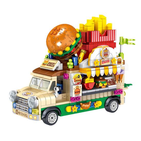 Art Box/Metal Tour Brain Development Mini Block Making - Hamburger Truck Food Truck