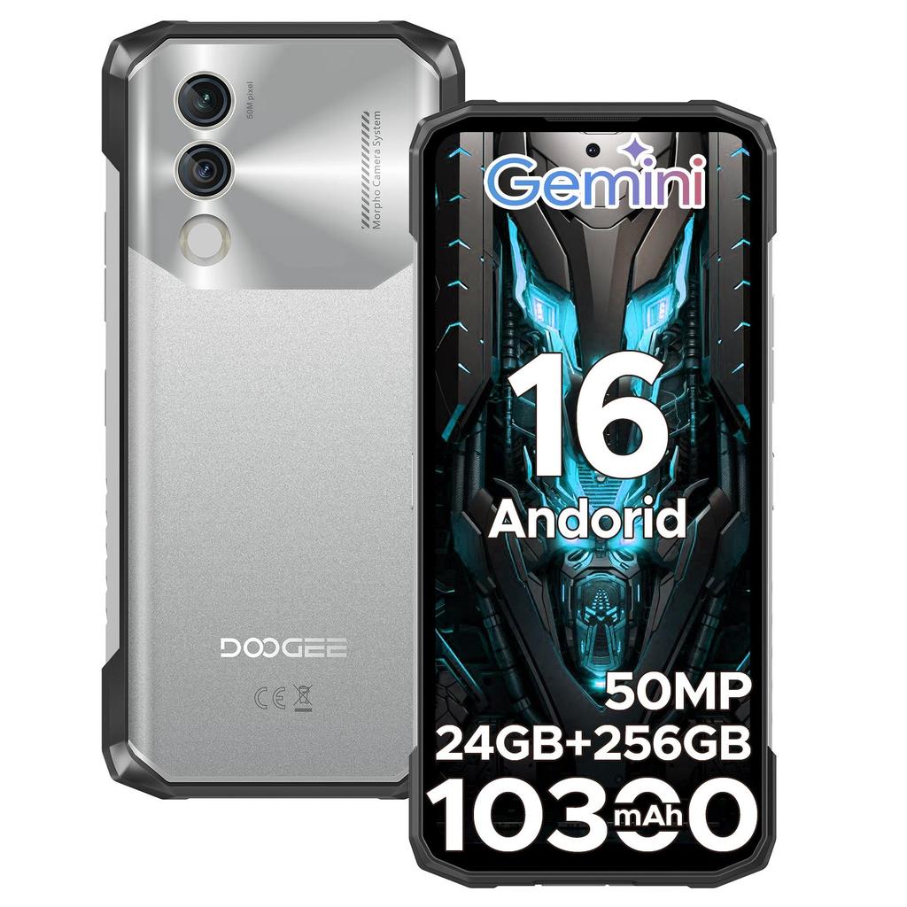 DOOGEE Blade 10 Power Rugged Smartphone, Android 16 10300mAh&18W Flash Charging, 24GB+256GB/2TB, Octa Core, 50MP Camera, 6.6 inch, 3 Cards Slots