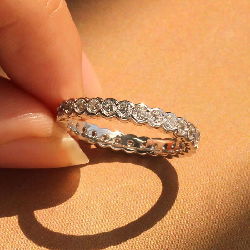 

925 Sterling Silver Bling Bling CZ Rings for Women Fashion Finger Accessories Chic Engagement Wedding Jewelry Gifts 8
