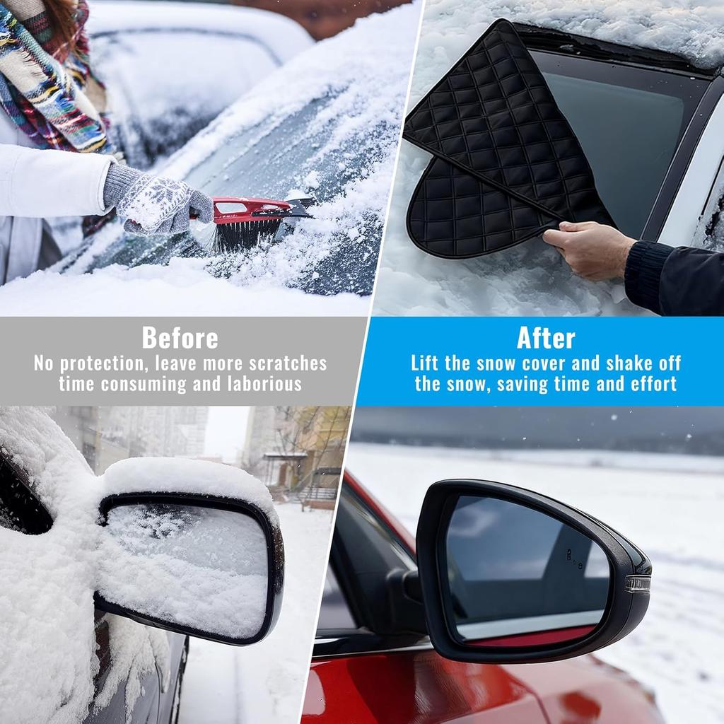 Windshield Cover for Ice and Snow, 5-Layer Material Protection Windshield Snow Cover, Car Windshield Snow Cover with Side Mirrors Cover, Fits for