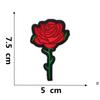 Rose Plum Blossom Embroidered Iron-On Fabric Patch for Clothing Decoration