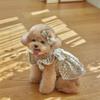 2025 Pet Dog Dog Cat Clothing Summer Cotton Lace Dress Maltese Small Dog Clothing