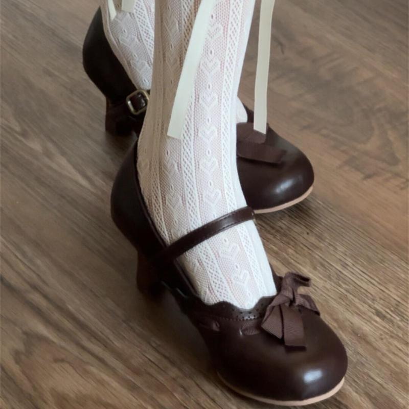 Frühling Niedlich Hoher Absatz Damen Mary Jane Schuhe Mode Schmetterlingsknoten Riemchenschuhe Damen Designer Luxus Abend Pumps